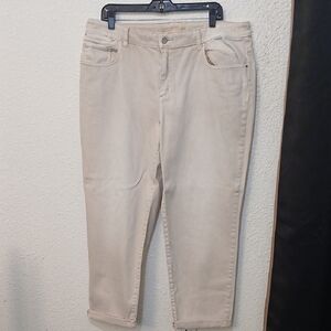 Make Offer! Tan Cropped Ankle Jeans with Straight-Leg Cut